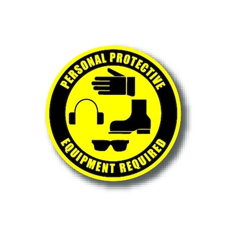 Ergomat 16in CIRCLE SIGNS - Personal Protective Equipment Required DSV-SIGN 256 #0170 -UEN